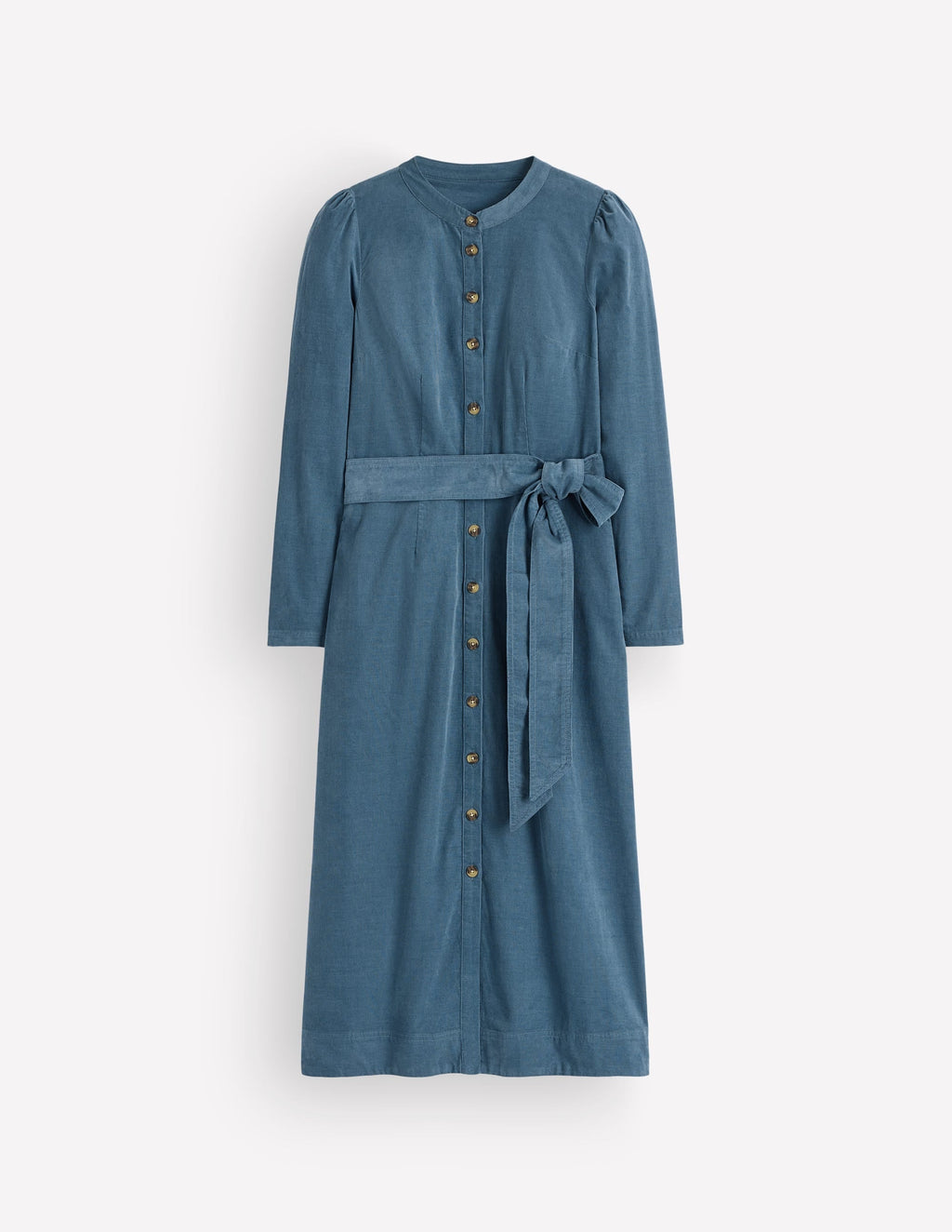Louise Cord Midi Shirt Dress-Storm Blue