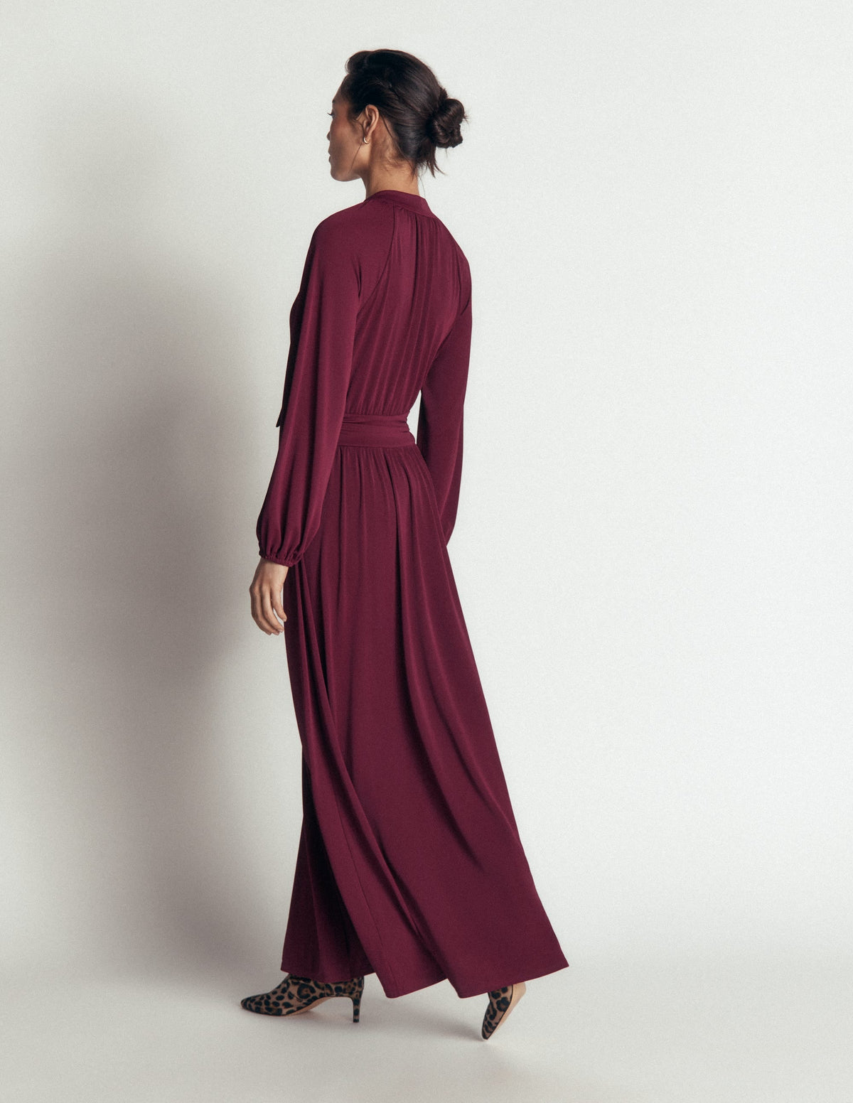 Pussybow Jersey Maxi Dress-Deep Wisteria