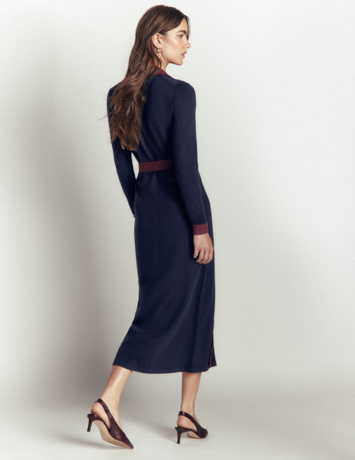 Jessica Knitted Shirt Dress-Evening Blue, Deep Wisteria