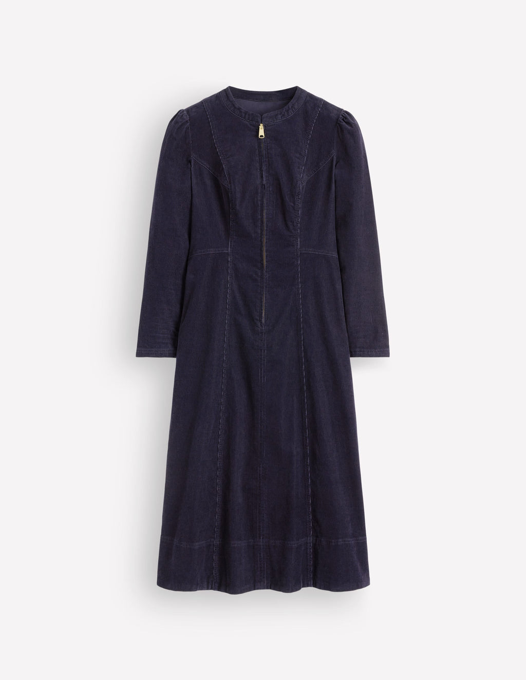 Una Cord Midi Dress-Navy