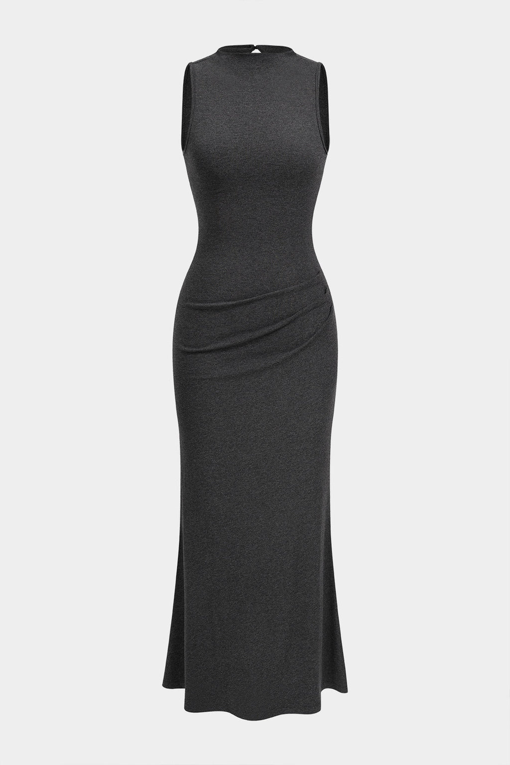 Tie-Up Ruched Sleeveless Maxi Dress