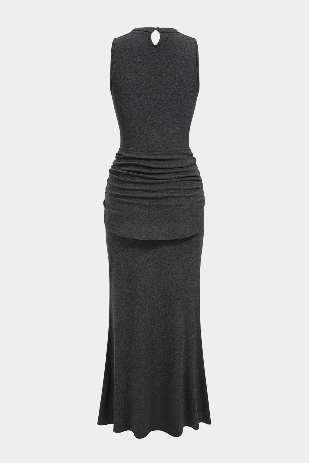 Tie-Up Ruched Sleeveless Maxi Dress