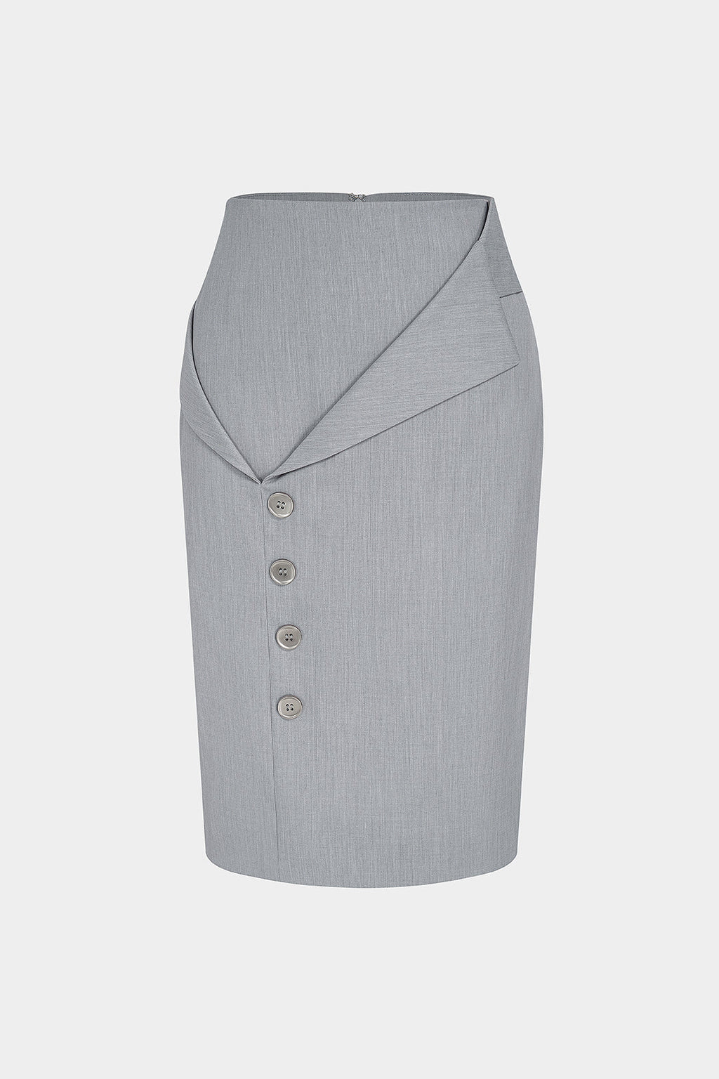 Asymmetrical Button Skirt
