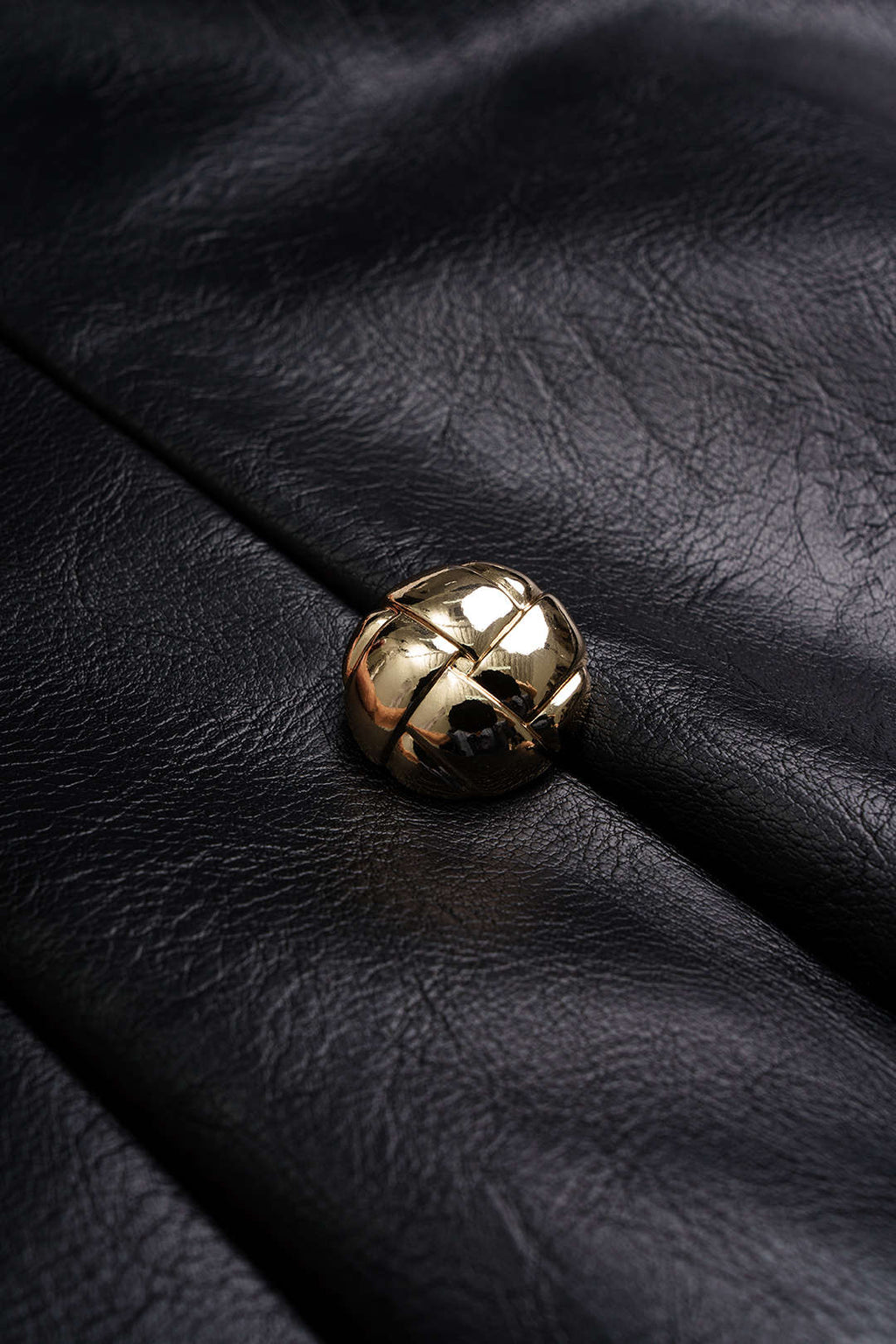 Faux Leather Button High Waist Skirt
