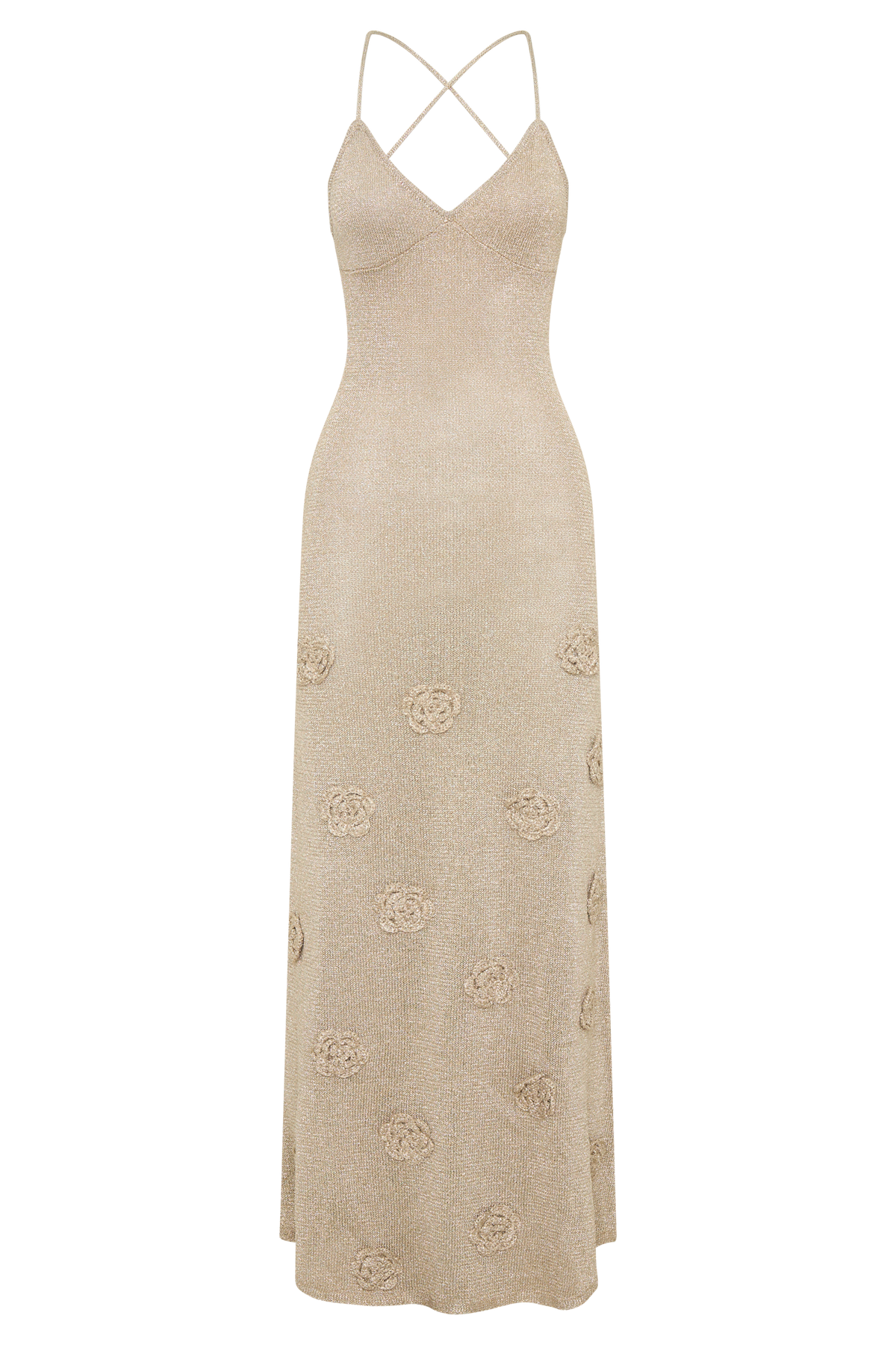 Suki Metallic Knit Maxi Dress - Gold