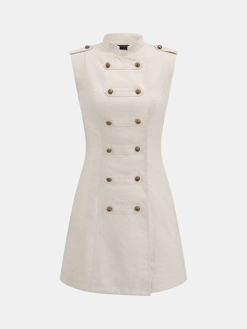 Napoleon Style Cotton Linen Mini Dress
