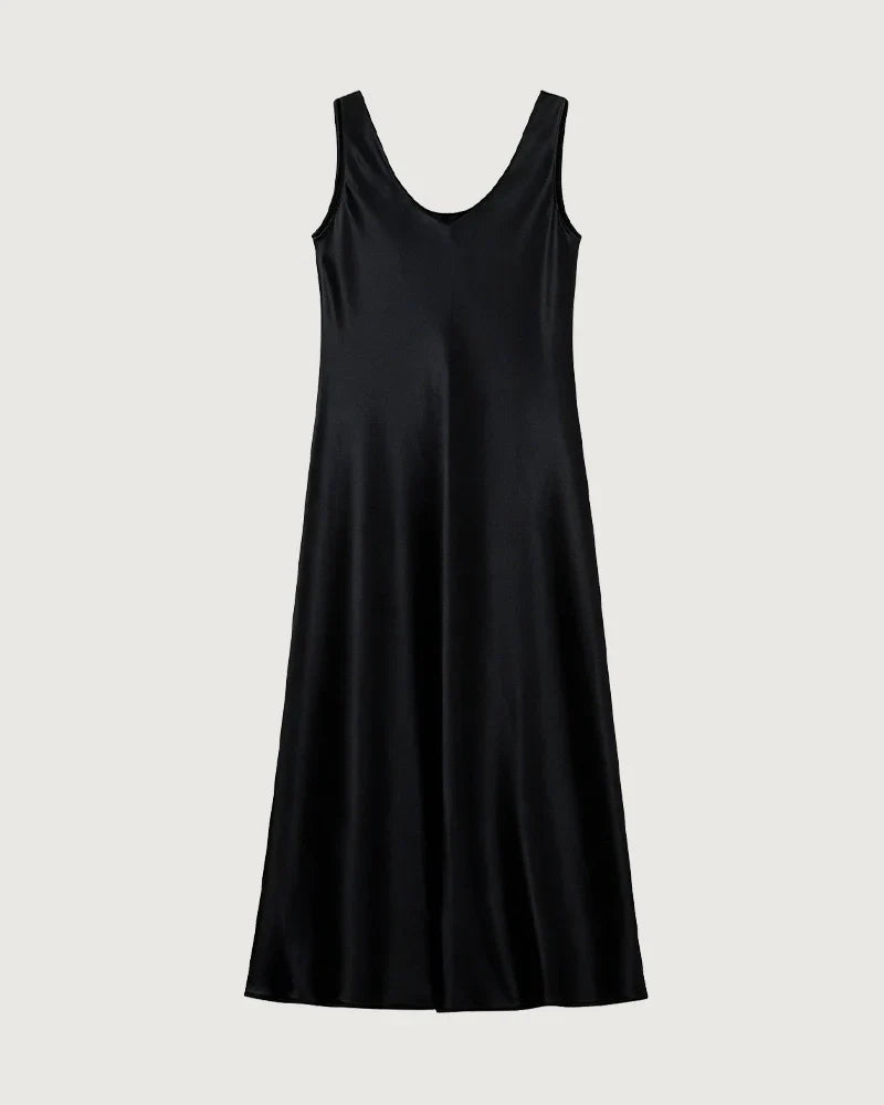 Triacetate Bias Cut Sleeveless Maxi Dress