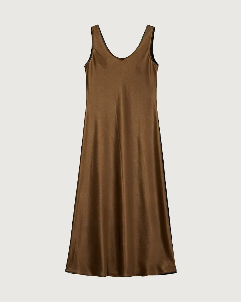 Triacetate Bias Cut Sleeveless Maxi Dress