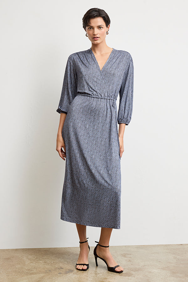 Hope Wrap Dress - Printed Jersey :: Blueprint Sketch