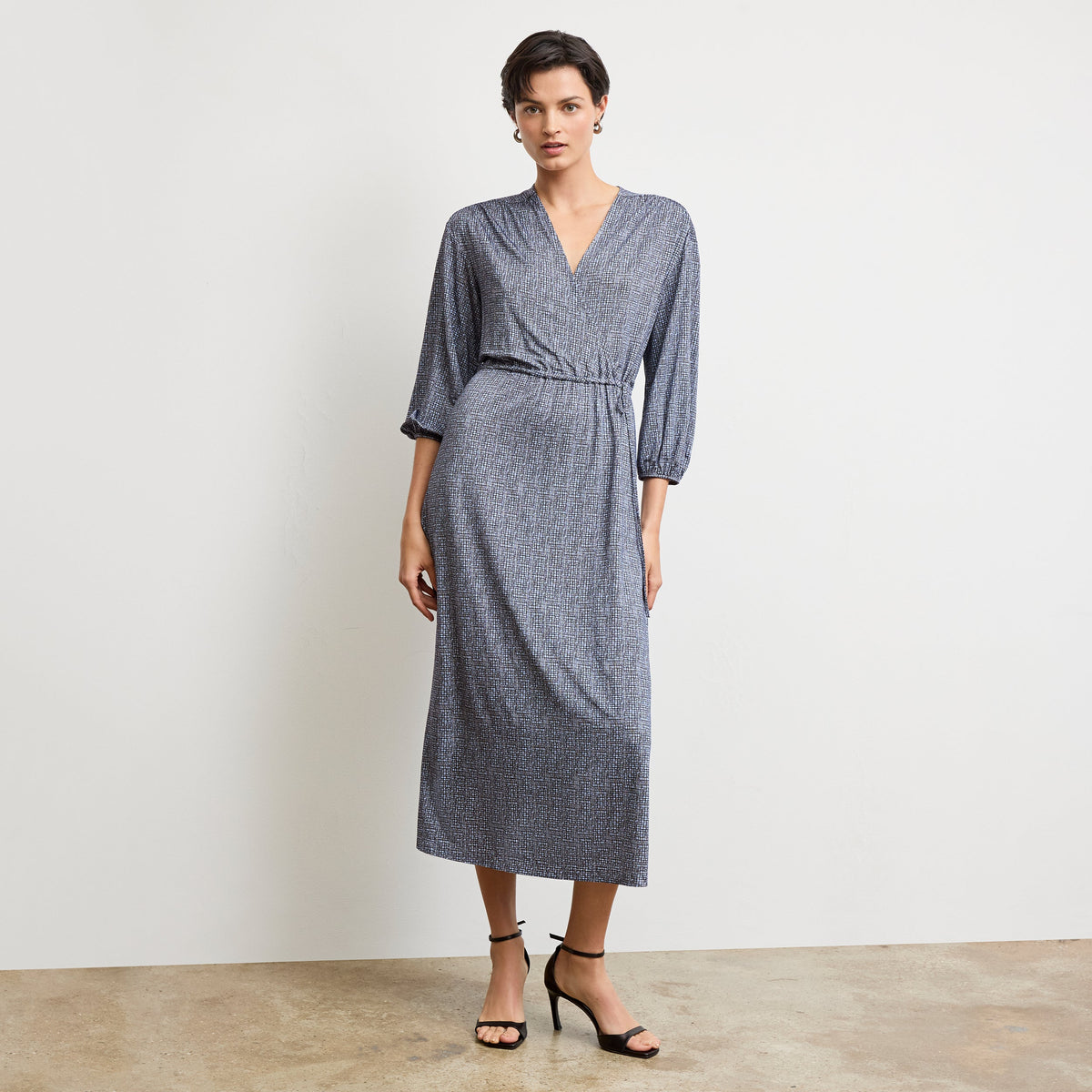 Hope Wrap Dress - Printed Jersey :: Blueprint Sketch