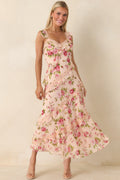 Yours Always Rose Pink Floral Lace & Ruffle Trim Midi Dress