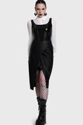 Noir Ruin Split Midi Skirt
