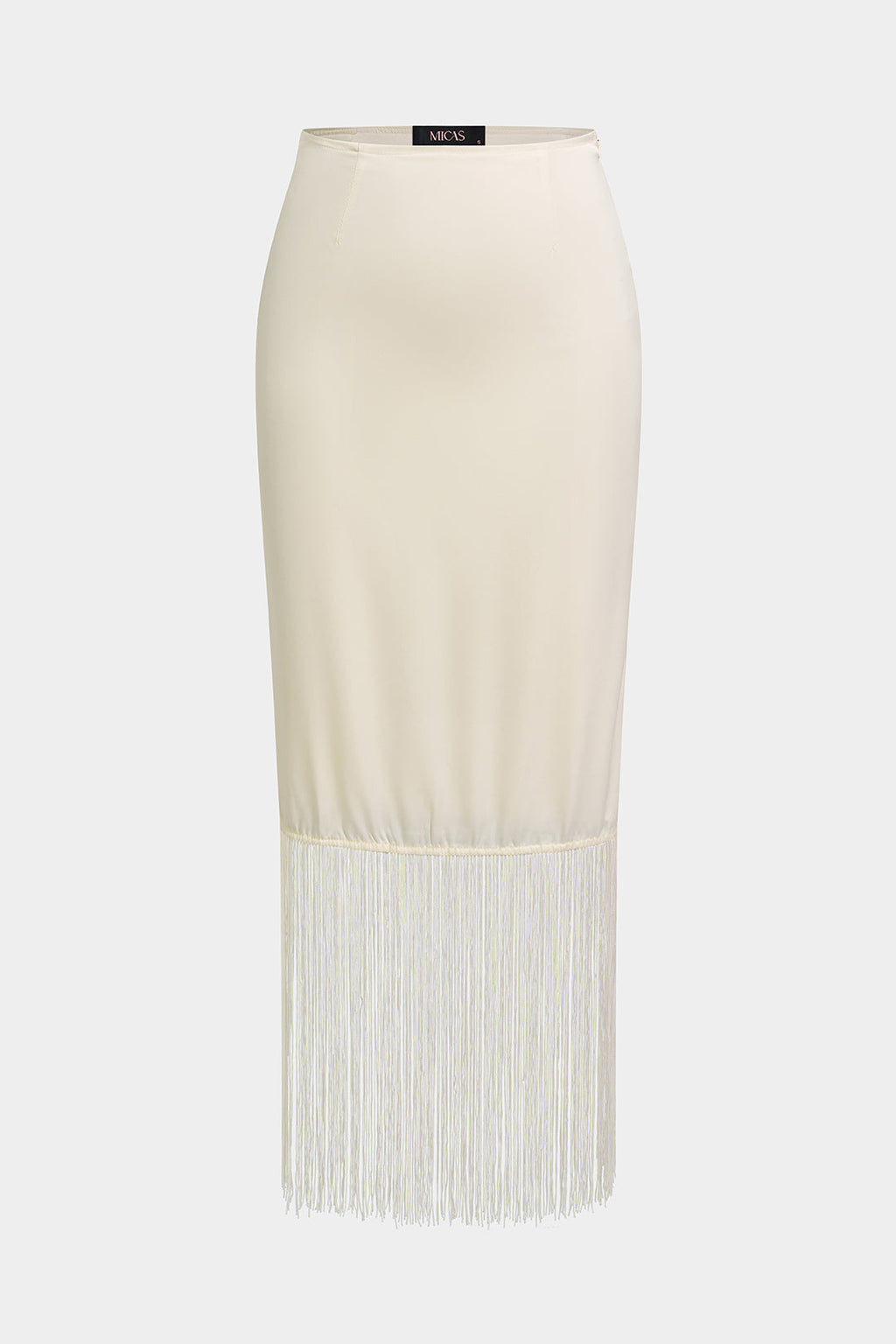 Solid Fringe Hem Skirt
